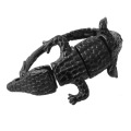 Bijoux en acier inoxydable hip hop bracelet de crocodile en or noir en or noir